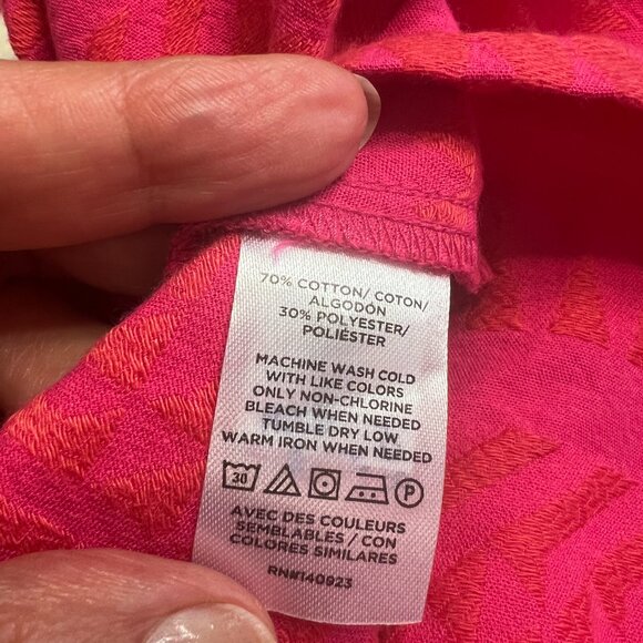 Loft Beach Coverup in Bright Pink and Orange Aztec Woven print - New With Tags - Picture 6 of 14